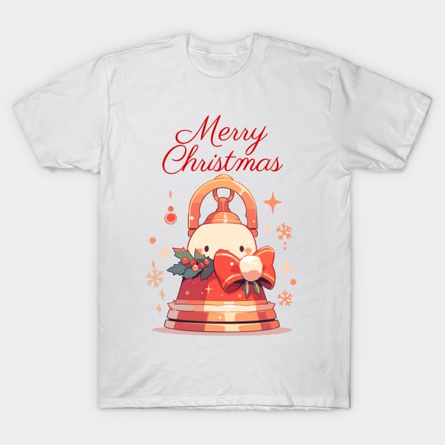 Merry Christmas red bell with ribbon T-Shirt by DemoArtMode